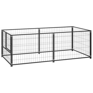 Hondenkennel 200x100x70 cm staal zwart