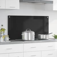 VidaXL Keuken achterwand zwart 100 x 50 cm gehard glas