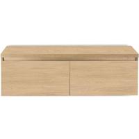 Frozen Badmeubelset 140 cm - Greeplijst in Kleur - Inclusief Wastafelbovenblad Casella Oak