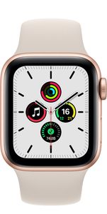 Refurbished Apple Watch SE 40MM Goud Sterrenlicht Sportbandje Licht gebruikt