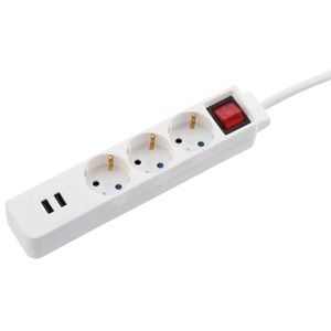 Hama Stekkerdoos USB 3,4A 3-voudig Wit