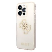 Guess Glitter 4G Big Logo iPhone 14 Pro Hybride Hoesje - Goud