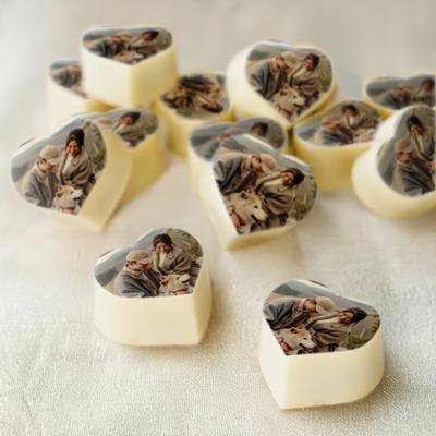 Chocolade traktatie met foto - Praliné - 25 stuks - Hart