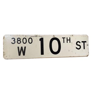 W 3800 10th Street Dubbelzijdig Metalen Straatnaambord - 76 x 20 cm
