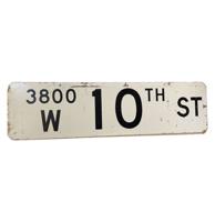 W 3800 10th Street Dubbelzijdig Metalen Straatnaambord - 76 x 20 cm