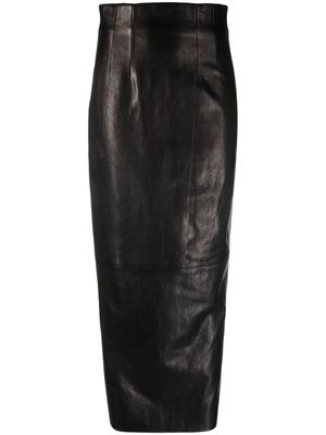 KHAITE jupe Loxley en cuir - Noir