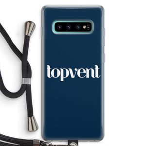 Topvent Navy: Samsung Galaxy S10 Plus Transparant Hoesje met koord