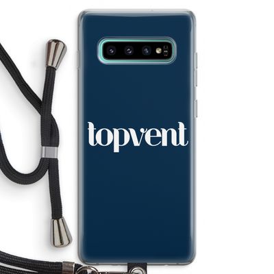 Topvent Navy: Samsung Galaxy S10 Plus Transparant Hoesje met koord