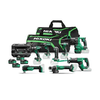 Hikoki KC18H8A MVA4 18V Voordeelpack | 8 x 18V machines | 4X BSl36A18X accu&apos;s en lader | In draagtas - KC18H8A-MVA4