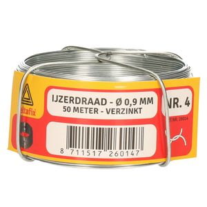 IJzerdraad - 1x rol - 0,9 mm x 50 m - verzinkt staal - binddraad   -