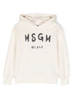 MSGM Kids hoodie en coton à logo imprimé - Tons neutres