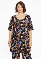 Yoek Tuniek wide bottom pailletten MARINA | Zwart | Maat 54/56
