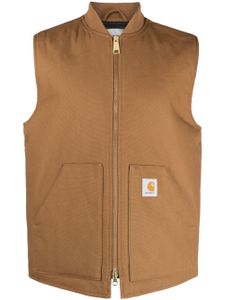 Carhartt WIP logo-patch zipped vest - Marron