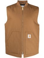 Carhartt WIP logo-patch zipped vest - Marron - thumbnail