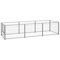 Hondenkennel 3 m² staal zilverkleurig