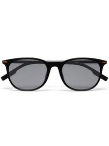 Zegna lunettes de soleil à monture carrée - Noir