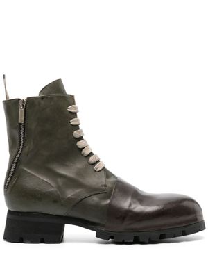 Ziggy Chen chaussures oxford en cuir à fini poli - Vert