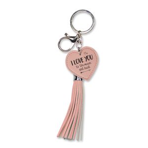 Sleutelhanger Tassel I Love You Roze