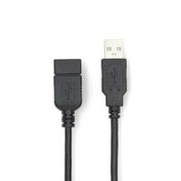 USB-Kabel | USB 2.0 | USB-A Male | USB-A Male | 480 Mbps | Vernikkeld | 3.00 m | Rond | PVC | Zwart