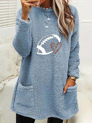 Loose Casual Crew Neck Heart/Cordate Sweatshirt Loose Casual Crew Neck Heart/Cordate Sweatshirt