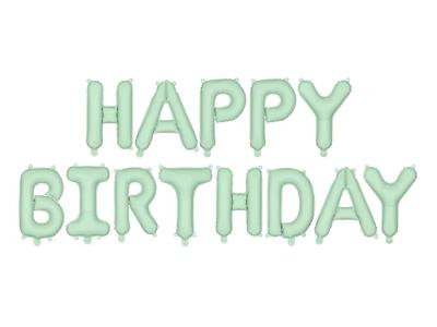 Happy Birthday Ballonnen set Lichtgroen