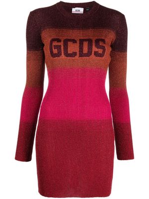 GCDS robe courte à rayures - Rouge