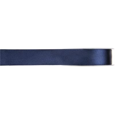 Hobby/decoratie satijnen lint - donker blauw - 1 cm x 25 meter - cadeauverpakking - polyester