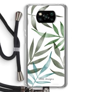 Tropical watercolor leaves: Xiaomi Poco X3 Pro Transparant Hoesje met koord