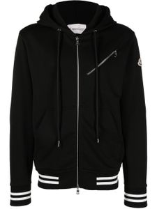 Moncler hoodie zippé à patch logo - Noir