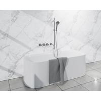 Fortifura Nebbio Badcombinatie-set - thermostaatkraan - inbouwdeel - glijstang - metalen doucheslang - ronde handdouche - uitbreiding inbouwdeel - uitloop - geborsteld RVS SW1183066 SW1111529 SW706208 SW799447 SW1183076 SW