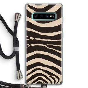Arizona Zebra: Samsung Galaxy S10 Plus Transparant Hoesje met koord
