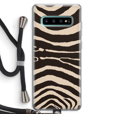 Arizona Zebra: Samsung Galaxy S10 Plus Transparant Hoesje met koord