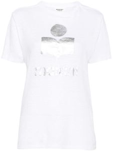 MARANT ÉTOILE t-shirt Zewel en lin à logo imprimé - Blanc