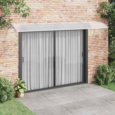 Deurluifel 400x100 cm polycarbonaat grijs