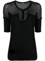 CHANEL Pre-Owned 2000s sheer-panelling short-sleeved top - Noir - thumbnail