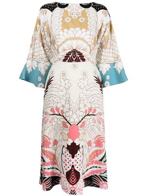 Valentino Garavani robe Cady imprimée - Marron