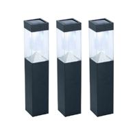 Grundig Prikspot - 3 stuks - zwart - solar - tuinverlichting- 34 cm   -