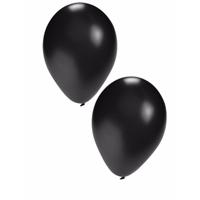 Bellatio Decorations latex ballonnen - 10x stuks - zwart 27 cm - helium of lucht - verjaardag