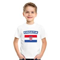 Supporters kleding - t-shirt van vlag Kroatie - wit - voor kinderen - korte mouwen - sport
