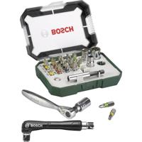Bosch Accessories Promoline 2607017392 Bitset 27-delig Plat, Kruiskop Pozidriv, Kruiskop Phillips, Inbus, Binnen-zesrond (TX) Incl. ratel