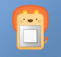 Muursticker lichtschakelaar leeuw