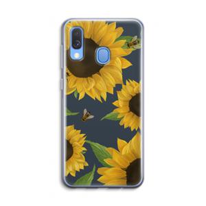 Sunflower and bees: Samsung Galaxy A40 Transparant Hoesje