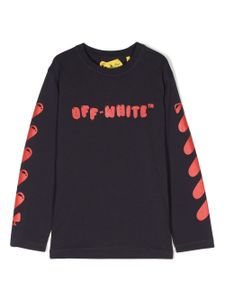 Off-White Kids t-shirt imprimé à manches longues - Bleu