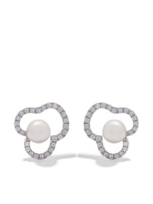 TASAKI boucles d'oreilles Chants en or blanc 18ct ornées de perles Akoya - Argent