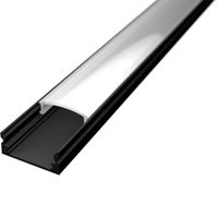 LED Strip Profiel - Velvalux Profi - Zwart Aluminium - 1 Meter - 17.4x7mm - Opbouw - thumbnail
