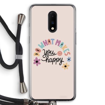 Happy days: OnePlus 7 Transparant Hoesje met koord