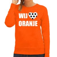 Oranje sweater / trui Holland / Nederland supporter wij houden van oranje EK/ WK voor dames - thumbnail