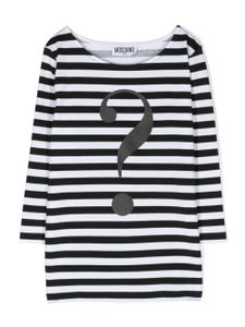 Moschino Kids t-shirt rayé à manches longues - Noir