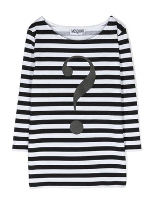 Moschino Kids t-shirt rayé à manches longues - Noir