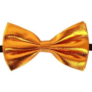 Carnaval verkleed vlinderstrikje - Goud - 14 cm - voor dames/heren